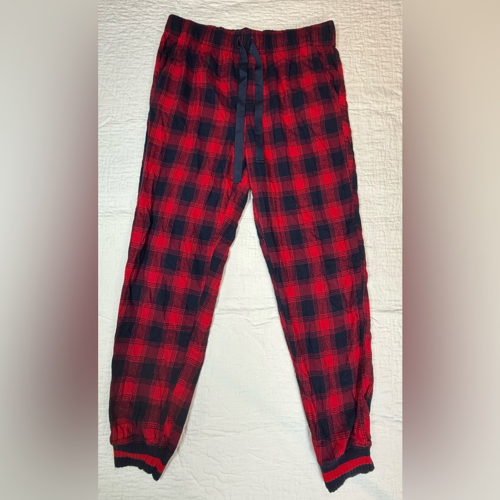Aerie Red & Black Plaid Men's Jogger Pants - Picture 1 of 6